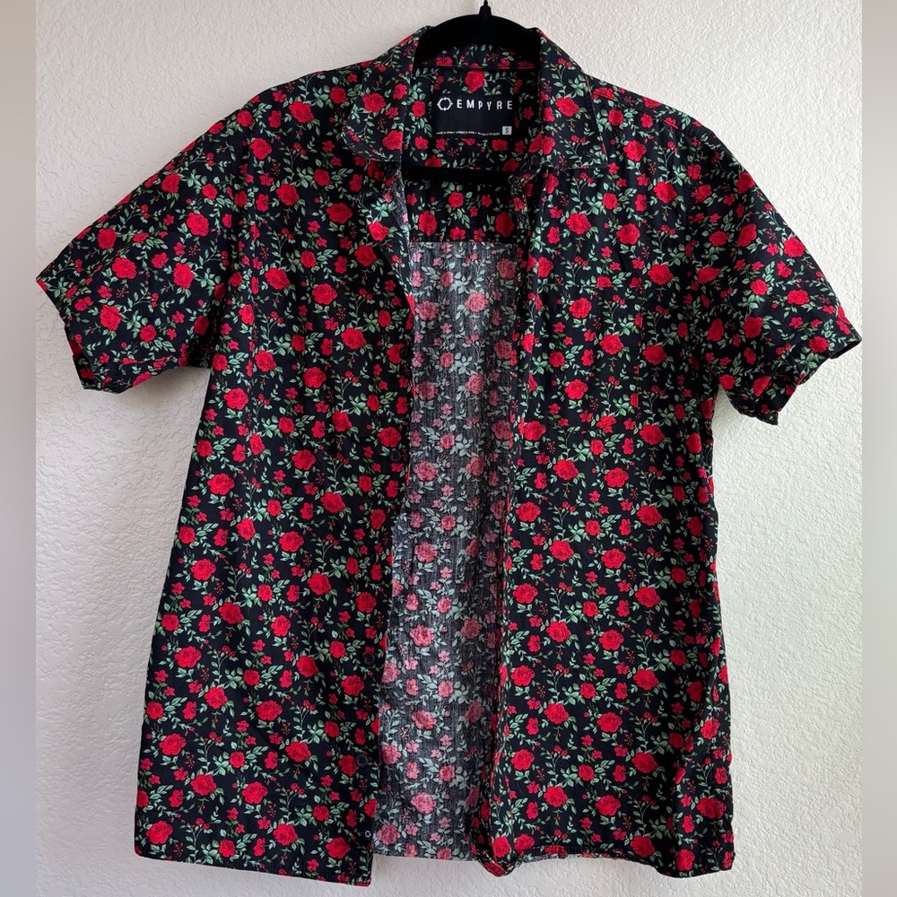 Empyre Black and Red Floral Men's Shirt